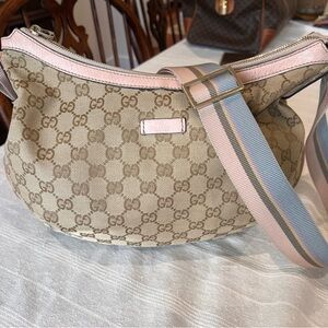 Gucci GG Canvas Hobo Crossbody Bag
